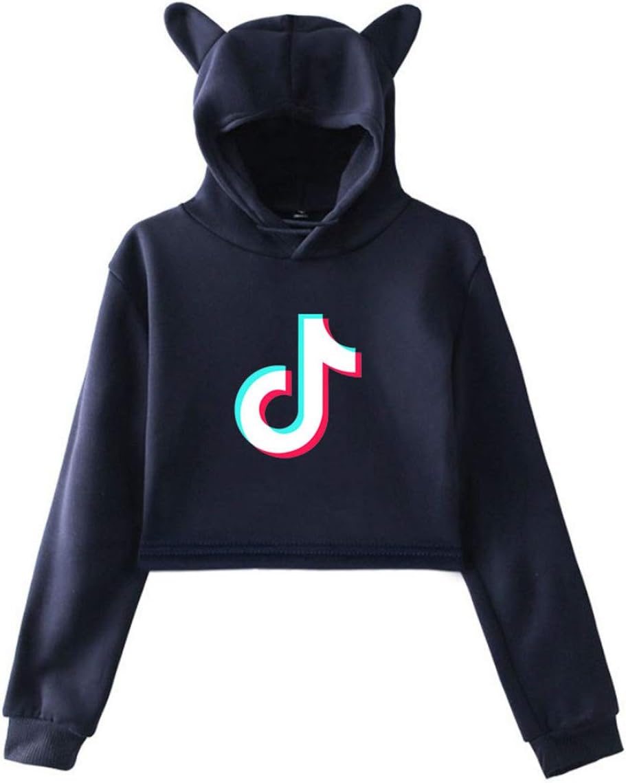 JJAI Girls Hoodie, Cat Ear Hoodies Blouse Sweatshirt Hooded Pullover Tops for Women