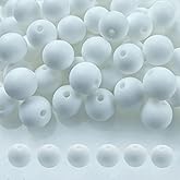 Silicone Beads, 120pcs 6mm Silicone Round Beads for Keychain Making Bracelet Necklace Earring Jewelry DIY Crafts Making(White)