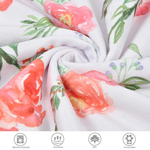 BORITAR Minky Nursing Pillow Covers 2 Pack, Super Soft Breastfeeding Pillow Slipcover with Pink Floral Multicolor Floral Printed and Pink Dotted Backing