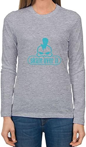 Personalized Skate Over It Shirts Grey Large Women