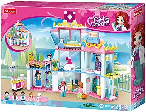 Sluban Girl's Dream Series, Hospital Building Set 459 Pieces, with