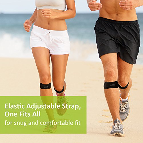 Patella Knee Strap, Cozzine Unisex Knee Pad Stabilizer Leg Adjustable Patella Band, Knee Pain Relief for Running, Hiking, Soccer/Basketball/Jumpers Knee/Tennis/Tendonitis, Volleyball & Squats, 2 Pack