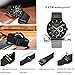 Watch Mens Quartz Analog Stainless Steel Waterproof Chronograph Date Casual Business Six-pin Week Wristwatch (Black)