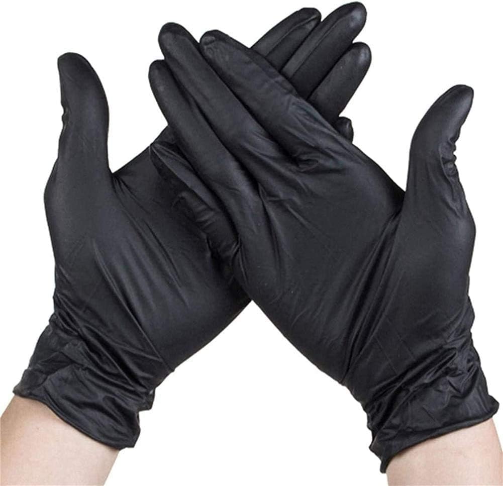 Cathery 100 Pieces Disposable Nitrile Gloves Powder Free Non Vinyl Latex Gloves for Medical Industry Home Kitchen Cleaning