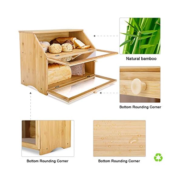 Leader-Accessories-Double-Decker-Bamboo-Bread-Bin-2-Layer-Bread-Box-for-Kitchen-Large-Capacity-Food-Bread-Storage-Retro-39x25x32cm Leader Accessories Double Decker Bamboo Bread Bin 2-Layer Bread Box for Kitchen Large Capacity Food Bread Storage Retro…