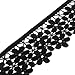ROSENICE Lace Trim Embroidered Flower Edging Trim Sewing Craft in Black,3.15