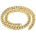 Davieslee Mens Womens Necklace Chain Hiphop Iced Out Curb Cuban Gold Plated w/ Clear Rhinestones Necklace 24inch