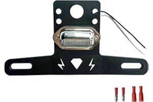 HJSIUTV UTV Plastic License Plate Holder with LED Light Street Legal Compatible with Truck RV Trailer Snowmobile Golf Cart Boat ATV Polaris RZR Ranger Can-Am Maverick X3 Outlander