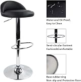 KKTONER PU Leather Round Bar Stool with Back Rest Height Adjustable Swivel Black view 6