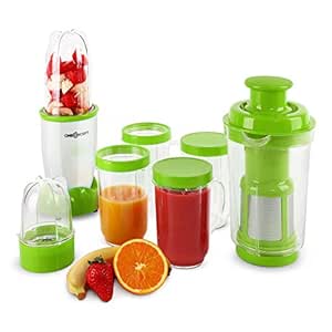 oneConcept Smoothy batidora licuadora (350 W, 4 recipientes, vaso ...