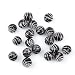 ILOVEDIY 200pcs in Bulk Black Round Spiral Acrylic Beads 10mm for Jewelry Making