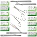3/0 + 4/0 Sterile Sutures Thread with Needle + Training Tools for Medics, Medical, Physician Assistant, Nursing, Veterinary Student's Surgical Suture Practice Kit, Stitching Pad Emergency Training Set