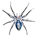 Dazzling Spider Clip Pin Brooch w/Rhinestone - Blue