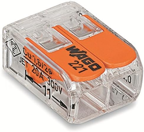 Wago-221-412-Lever-Clamp-2-Way-Connectors-Terminals-Pack of 1 to 100 (100)