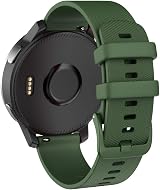 ISABAKE 18mm Silicone Strap for Garmin Venu 2S Vivoactive 4S Vivomove 3S Army
