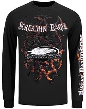 Men's Screamin' Eagle Tribal Black Long Sleeve Shirt HARLMT0167