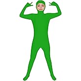 ATHX Kids High Stretch Spandex Halloween Cosplay Bodysuit Costume Open Face Unitard Child Full Body Skin Suit Zentai Suit