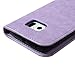Galaxy S6 Edge Case - Mavis's Diary Embossed Wallet Fashion Floral PU Leather Magnetic Clip Card Holders Folio Cover for Samsung Galaxy S6 Edge with Hand Strap & Crystal Pen & Dust Plug - Violet