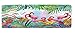 Custom Flamingo Bath Mats and Rugs, Flamingos with Tropical Leaves and Flowers Polyester Fabric Non Slip Rubber Backing for Bathroom Kitchen , 48L x 16W Inch,Green Pink