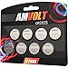 8 Pack AmVolt CR2025 Battery 3 Volt Lithium Battery Coin Button Cell 2020 Expiry Date