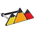 Tri-Color Car Emblem for Mesh Gille,Waterproof Car Emblems and Badges with Triangle Mountain Design,Cool Car Badges Front Grill Emblem,Cute Auto Accessories for Women & Men (Orange)