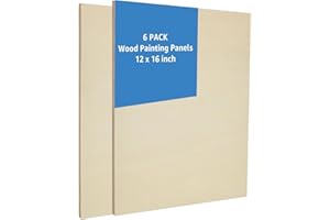 ZOFORTY 6 Pack Wood Panels for Painting, 12 x 16 Inch Wooden Canvas Board, Unfinished Wood Cradled Panel Boards for Pouring Art Crafts Paints