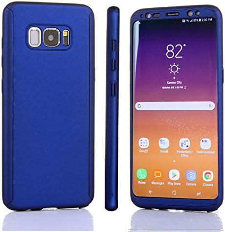 Samsung Galaxy S8 Plus Case,Ultra Thin Dual Layer Full Body Shockproof Protection Case Flexible Hard PC Hybrid Cover with A Soft Screen Protector for Galaxy S8 Plus(BLUE)