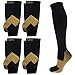 4 Pairs of Ontel Copper-Infused Anti-Fatigue Compression Knee-High Health Socks, For Men & Women Small Medium