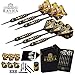Professional Steel Tip Darts Set with GlFT Accessories Case - Throwing Darts with Adjustable Length - 6 Brass Barrels 20 Grams + 12 Aluminum Shafts 2 Sizes + 12 Flights + Dart Sharpener