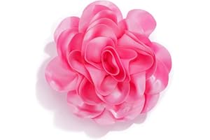 NEWZENRO Satin Fabric Rose Flower Extra Large Big Brooches Lapel Pins Silk Camellia Oversized Pin for Women Wedding Party Dance Banquet Dresses Suit Clothes Accessories Jewelry Gifts 7.5in