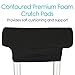 Vive Crutch Pads - Padding for Walking Arm Crutches - Padded Universal Underarm, Forearm Handle Pillow Covers for Hand Grips, Armpit - Soft Foam Bariatric Accessories for Kids, Adults (1 Pair)