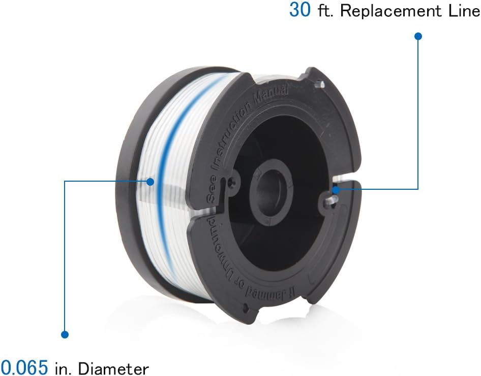 Wolfish Weed Eater Spool 6 + 1 Pack 30ft 0.065" Line String Trimmer Replacement Spool for Black+Decker AF-100 String Trimmers, (6 Replacement Spool, 1 Trimmer Cap, 1 Pack Spring) : Garden & Outdoor
