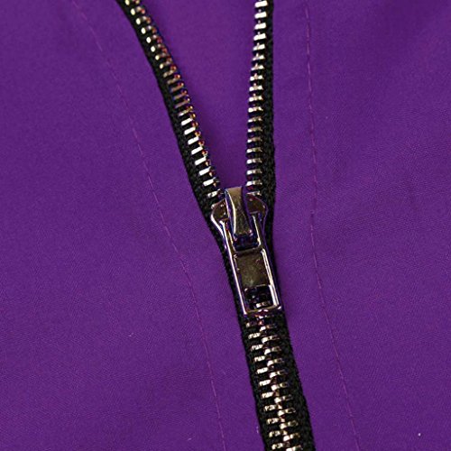 Quartly Women Zipper Shirt Tops Loose Summer T-Shirt Pullover Casual Blouse (M, Purple)