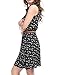Allegra K Women's Floral Printed Half Placket Above Knee Summer Sleeveless Belted Dress Small Dark Blue-cat