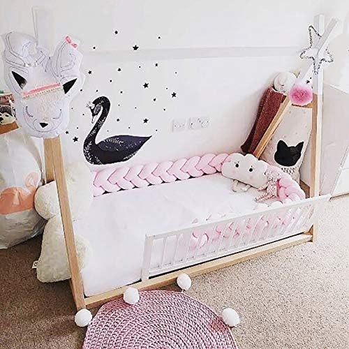 LINSSON Braid Pillow 3M, Baby Crib Bumper Cushion Plush Knot Pillow Baby's Room Decoration