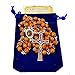 Carved Beads Catholic Rosary Necklace with Jerusalem Soil Centerpiece Rosary Pouch Certificate Holy Land Gift