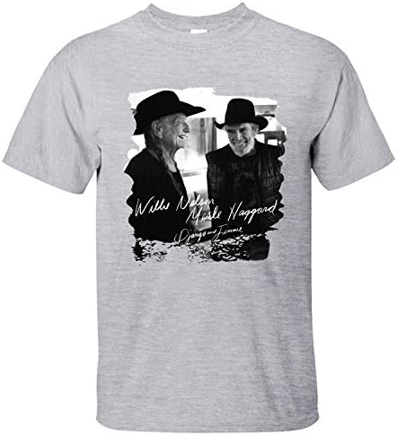 BMWW Men's Willie Nelson &Amp Merle Haggard Django and Jimmie T Shirt grey XL