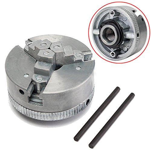 1pc 3 Jaw Lathe Chuck Metal Self Centering Hardened Chuck M12x1 45mm + 2pcs Lock Rods with Shock Resistance