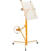 VEVOR 16ft Drywall Lift, Heavy-Duty 150 lbs Sheetrock Hoist with Adjustable Telescoping Arm, Lockable Wheels, Drywall Lifter Panel Jack Hoist Tools Ideal for Ceiling &amp; Wall Installation (Yellow)