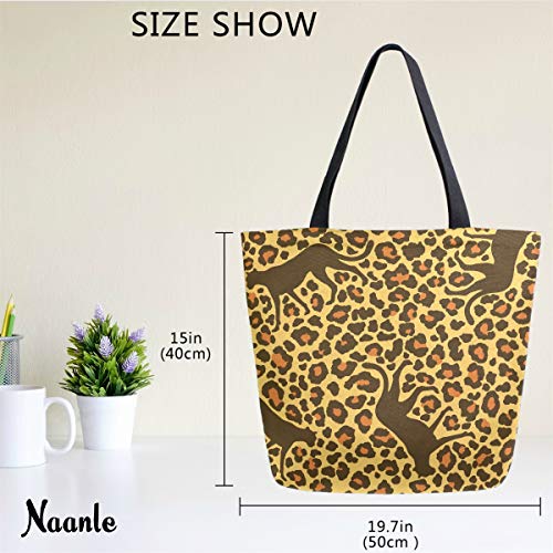 51PJuvPTUIL Naanle Bolsa de lona de leopardo oculta, grande, informal, para mujer, con estampado de leopardo, reutilizable… Naanle Bolsa de lona de leopardo oculta, grande, informal, para mujer, con estampado de leopardo, reutilizable… - Imagen 6
