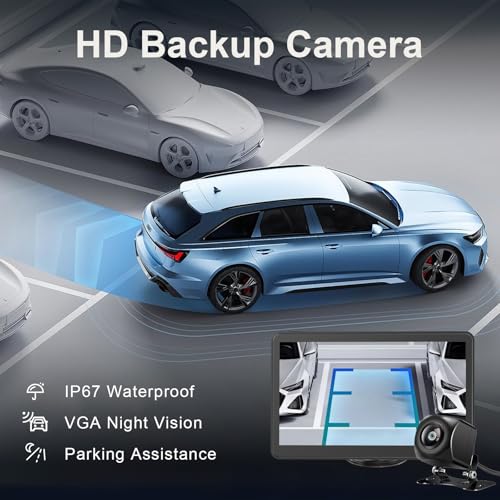 7" Pantalla Carplay Coche Sin Instalación para A-pple Car Play y Android Auto, Pantalla Táctil para Coche con Cámara Trasera, Bluetooth, Mirror Link, Navegación GPS, Asistencia de Voz, FM, AUX