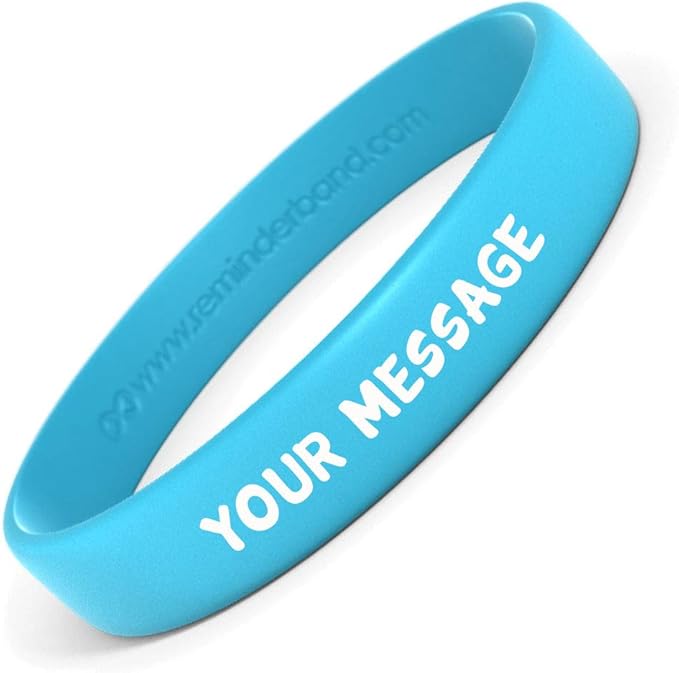 Reminderband Silicone Wristbands 100 Pack Personalized