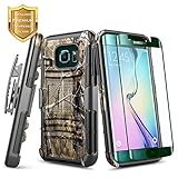 Galaxy S6 Edge Case with [Full Coverage 3D PET HD Screen Protector], NageBee [Heavy Duty] Armor Shock Proof [Belt Clip] Holster [Kickstand] Combo Rugged Case For Samsung Galaxy S6 Edge G925 - Camo