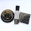 ANECO 146 pieces Black With Gold Foil Party Supplies Disposable Party Tableware Set for Graduation, Party, for 24 Guests