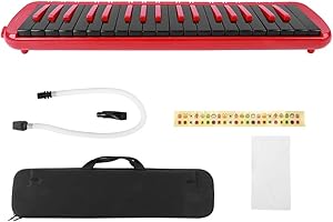 LAZMIN112 Melodica, 37 Key Wind Musical Instrument Ergonomic Design Blowpipe Melodica with Bag F37s(red)