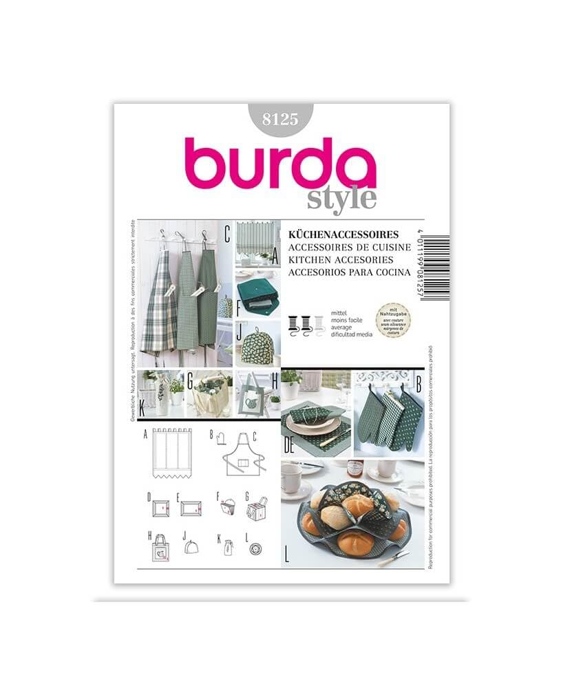 Burda Style Sewing Pattern B8125 Kitchen Accessories