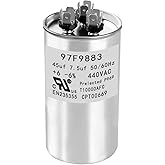 Uryazm 97F9883 45+7.5 uF MFD 370/440 VAC Dual Run Round Capacitor | compatible model :CPT00669 97F9883BZ3 CPT01842