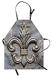 Ambesonne Fleur De Lis Apron, Ancient Lily Symbol