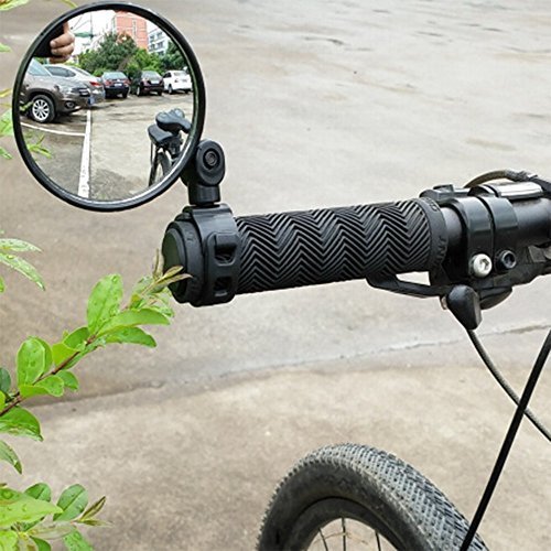 Do4U Bike Mirrors, 2pcs Bicycle Cycling Rear View Mirrors Adjustable Rotatable Handlebar Mounted Glass Convex Mirror for Mountain Road Bike (2pcs)