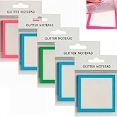 5pcs Sparkle Sticky Notes, Clear Pastel Sticky Notes, Cute Self Adhesive Memo Pads, Small to Do List, See Through Notes, Office Supplies, Transparent Glitter Notepads Stationery